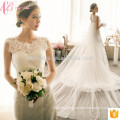 Lace Patch Shanghai marfil satinado vestido de novia de encaje nupcial